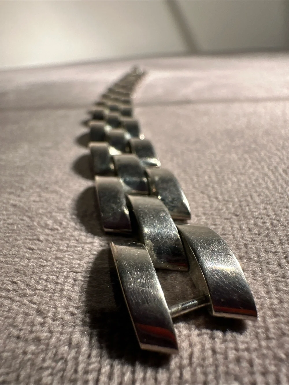 Vintage .925 Sterling Silver Panther Link Bracelet Heavy 55g 7.5